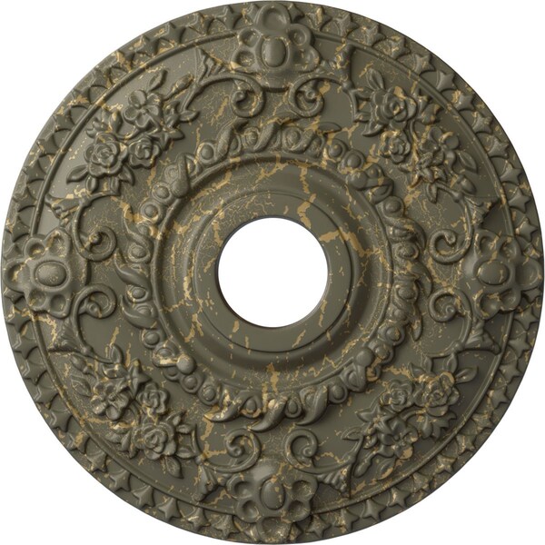 Ekena Millwork Rose Ceiling Medallion (Fits Canopies up to 7 1/4"), 18"OD x 3 1/2"ID x 1 1/2"P, Witch Hazel Crackle CM18ROWHC - main